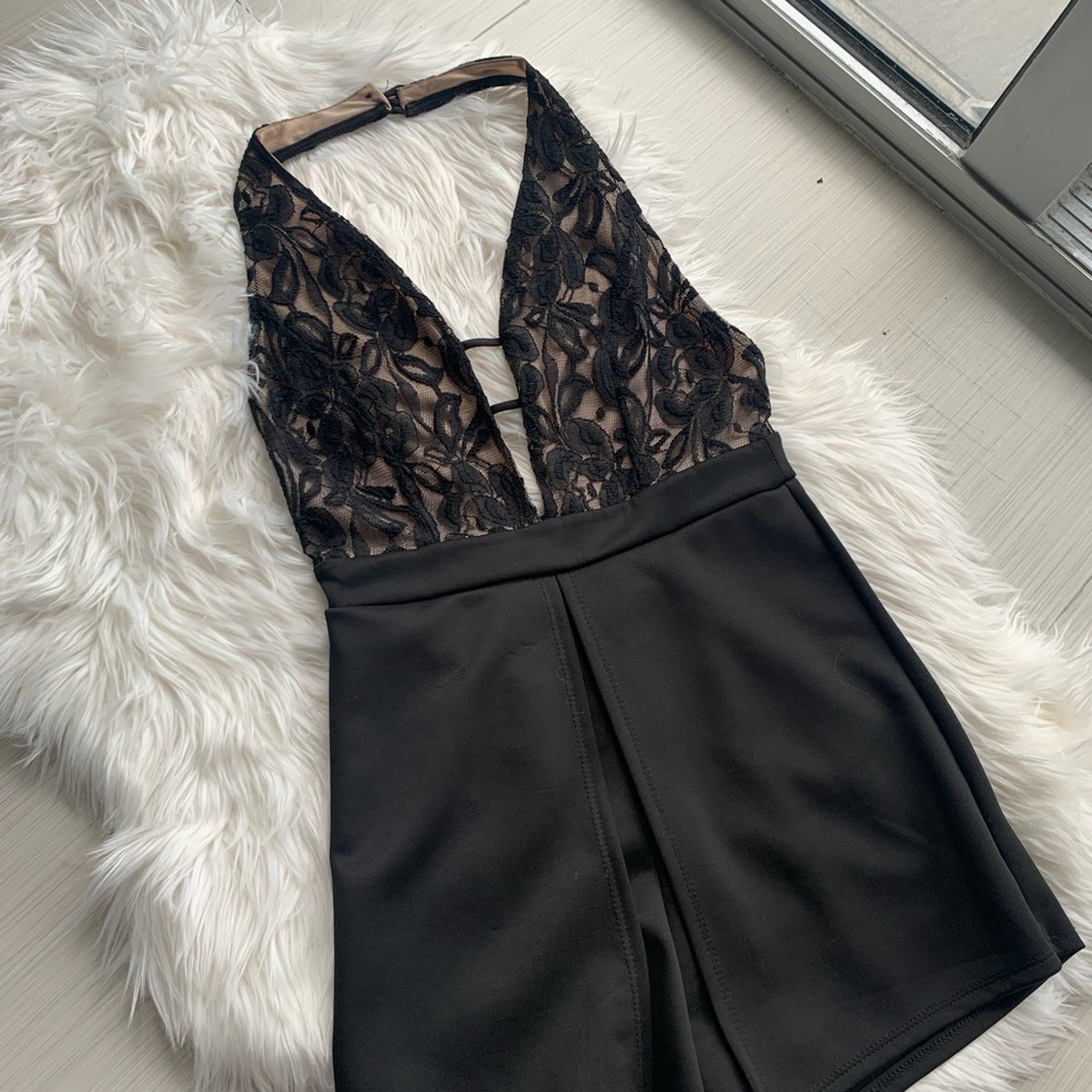 Black Lace Romper